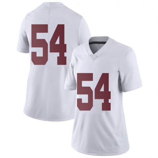 Alabama Crimson Tide Women's Kyle Flood Jr. #54 No Name White NCAA Nike Authentic Stitched College Football Jersey OD16H04QZ